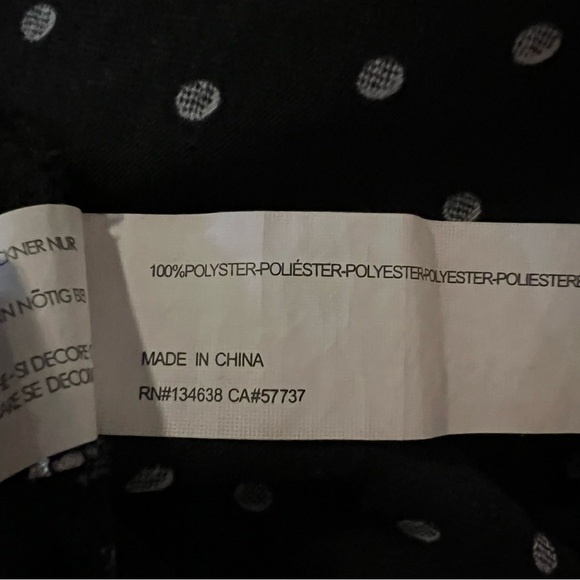 Lumiere Black Polka Dot Wrap Mini Dress V Neck Puff Sleeve Tie Waist Size L - Picture 6 of 6